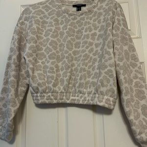 Cheetah print crew neck